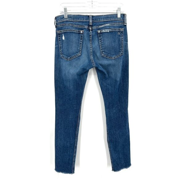 RAG & BONE *Flawed* Women's Dre Mid Rise Distressed Destroyed Slim Jeans Size 27 - Picture 2 of 9